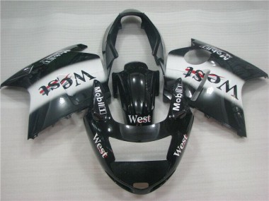 Discount 1996-2007 Black White West Honda CBR1100XX Motorcycle Fairing Kit UK