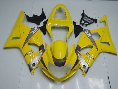 Discount 2000-2002 Yellow and Grey Suzuki GSXR 1000 Motorcycle Fairings Kits UK