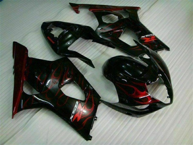 Discount 2003-2004 Red Flame Suzuki GSXR 1000 Bike Fairing Kit UK