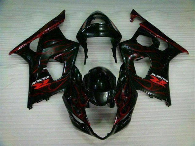 Discount 2003-2004 Red Flame Suzuki GSXR 1000 Bike Fairing Kit UK