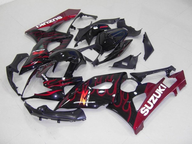 Discount 2005-2006 Red Flame Suzuki GSXR 1000 Motorcycle Fairings UK