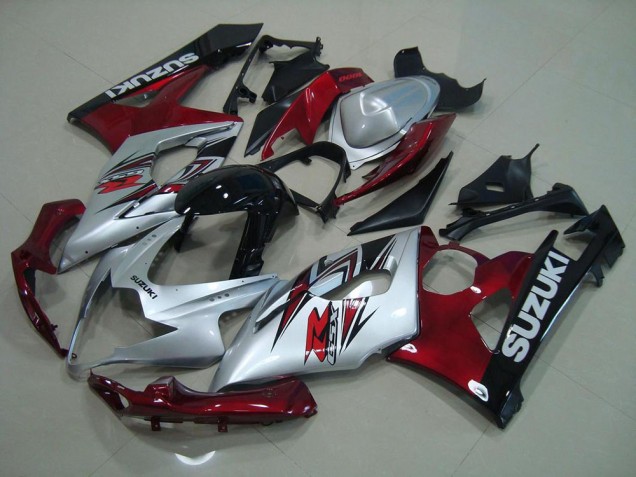 Discount 2005-2006 Silver Red Suzuki GSXR 1000 Bike Fairings UK