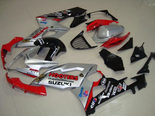 Discount 2005-2006 Silver and Red Suzuki GSXR 1000 Motorcycle Fairings Kits UK