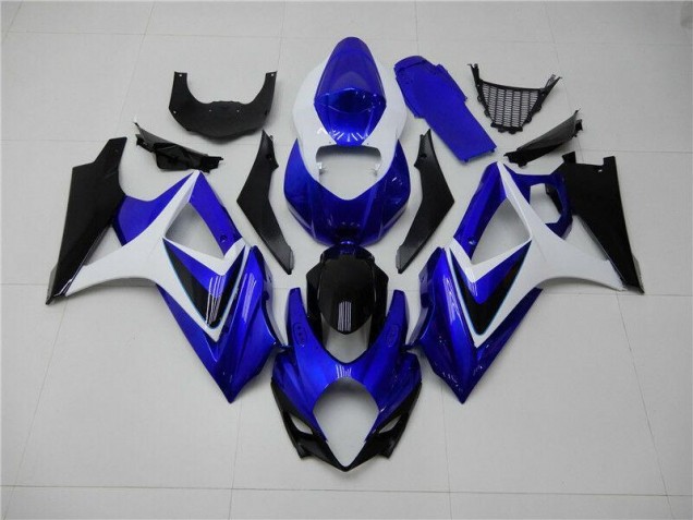 Discount 2007-2008 Blue White Black Suzuki GSXR 1000 K7 Motorcylce Fairings UK