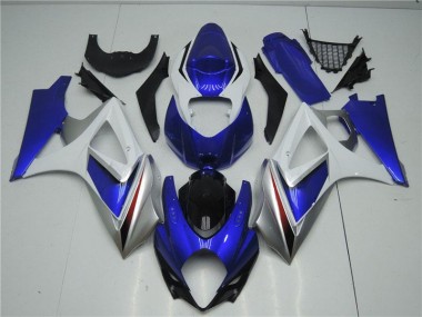 Discount 2007-2008 Blue White Suzuki GSXR 1000 K7 Motorcycle Fairings UK