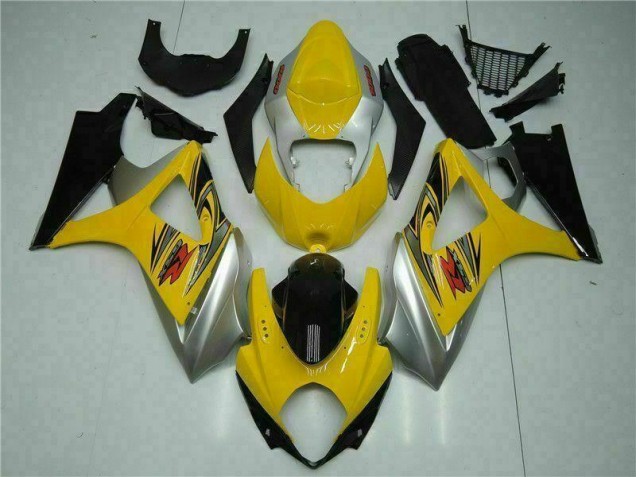 Discount 2007-2008 Yellow Suzuki GSXR 1000 K7 Bike Fairing Kit UK