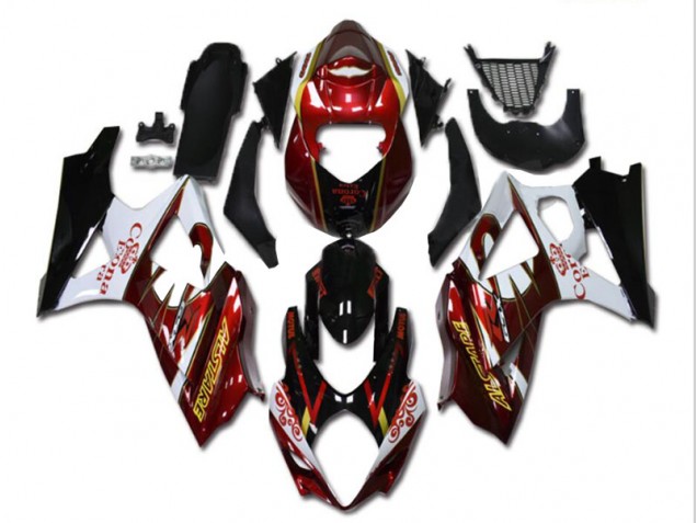 Discount 2007-2008 Red White Black Suzuki GSXR 1000 K7 Motorcycle Fairing Kit UK