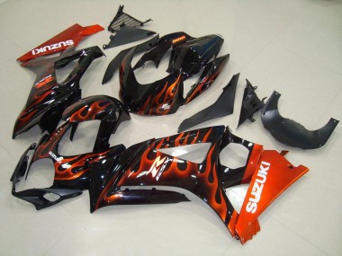 Discount 2007-2008 Orange Flame Suzuki GSXR 1000 K7 Motorbike Fairing Kits UK