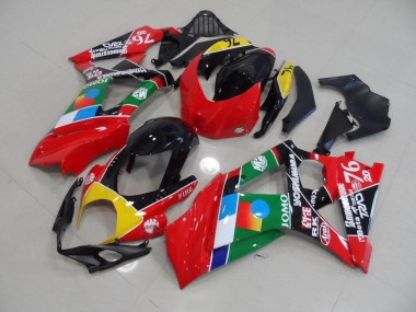 Discount 2007-2008 Red and Green Suzuki GSXR 1000 K7 Motorcycle Fairings Kits UK