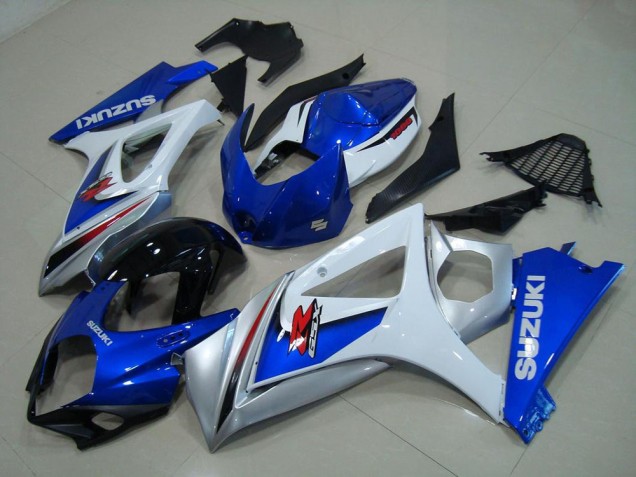 Discount 2007-2008 White Blue Suzuki GSXR 1000 K7 Motor Fairings UK