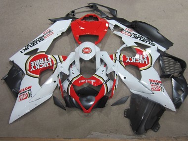 Discount 2005-2006 White Lucky Strike Red Motul Suzuki GSXR1000 Motorcycle Fairings UK