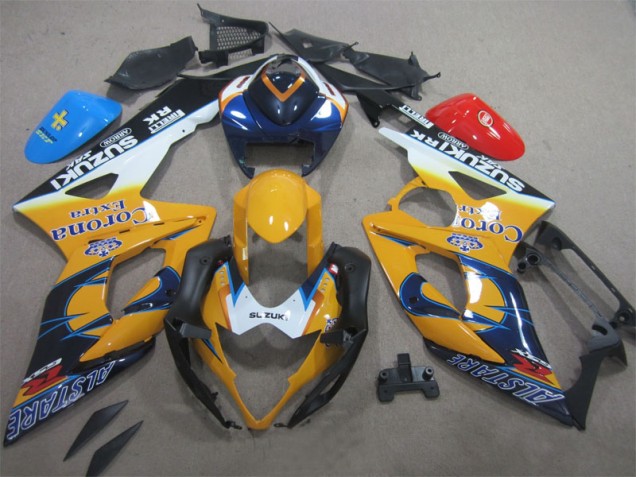 Discount 2005-2006 Yellow Blue Corona Extra Suzuki GSXR1000 Moto Fairings UK