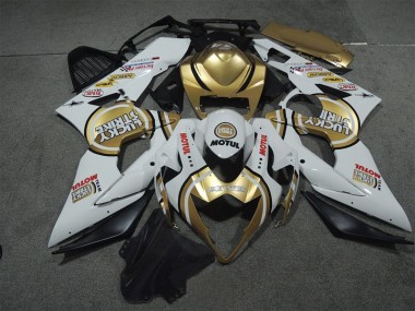 Discount 2005-2006 White Gold Lucky Strike Motul Suzuki GSXR1000 Motor Fairings UK