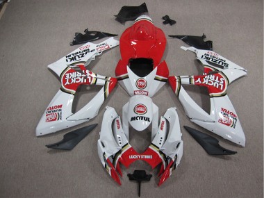 Discount 2005-2006 White Lucky Strike Red Motul Suzuki GSXR1000 Motorcycle Fairing UK