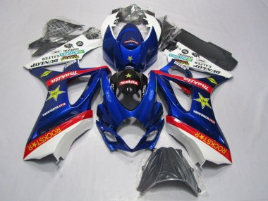 Discount 2007-2008 Blue Red Rockstar Suzuki GSXR1000 Motorbike Fairing Kits UK