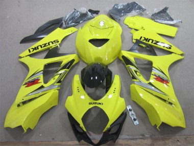 Discount 2007-2008 Yellow Black Suzuki GSXR1000 Motorcycle Fairings Kit UK