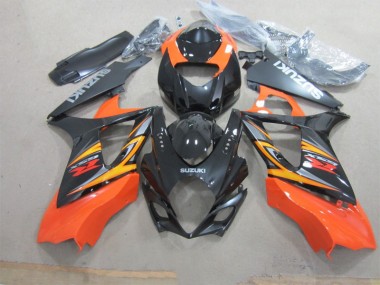 Discount 2007-2008 Black Orange Suzuki GSXR1000 Motorcycle Fairings UK