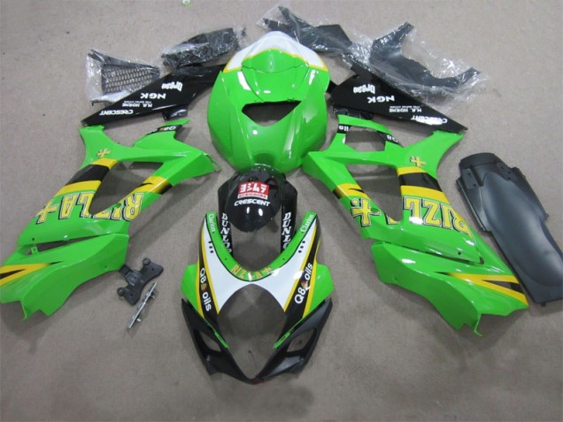 Discount 2007-2008 Green Rizla Q8 oils Suzuki GSXR1000 Motorcycle Fairing UK