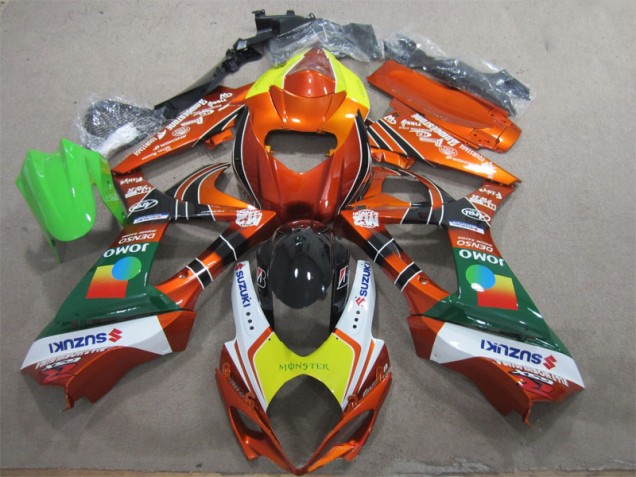 Discount 2007-2008 Orange Yellow Monster Suzuki GSXR1000 Motorcycle Fairing Kits UK