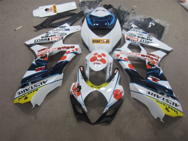 Discount 2007-2008 White Blue Dark Dog Suzuki GSXR1000 Bike Fairing UK