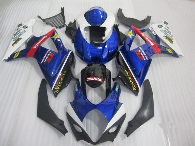 Discount 2007-2008 Blue Black Rockstar Suzuki GSXR1000 Bike Fairings UK