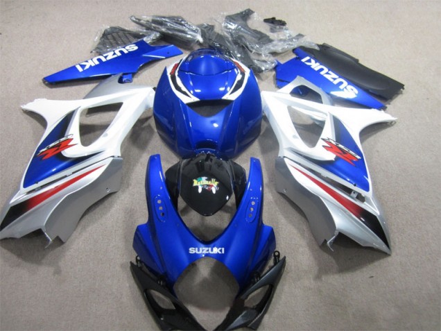 Discount 2007-2008 Blue White Suzuki GSXR1000 Motor Bike Fairings UK