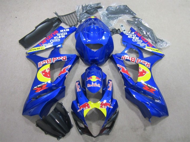 Discount 2007-2008 Blue Red Bull Suzuki GSXR1000 Motorbike Fairing Kits UK