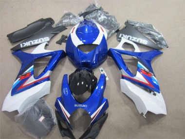 Discount 2007-2008 Blue White Suzuki GSXR1000 Moto Fairings UK