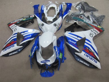 Discount 2009-2016 White Blue Samsung Suzuki GSXR1000 Motorbike Fairings UK